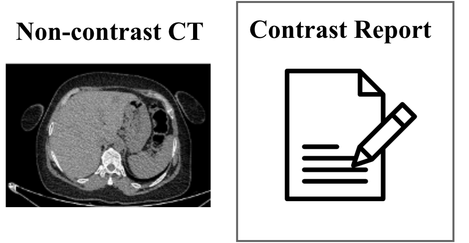 TriCECT non-contrast CT to contrast-informed report overview